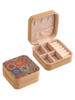 Jewelry Box Organiser: PU Leather Printed Fabric | Compact Size | Multicolor