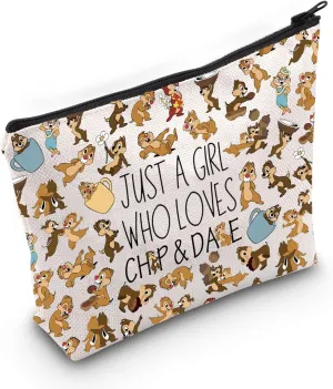 JNIAP CHIP& D Gift Cartoon Movie Gift Zipper Makeup Pouch Bag for Squirrel Lovers (C D)