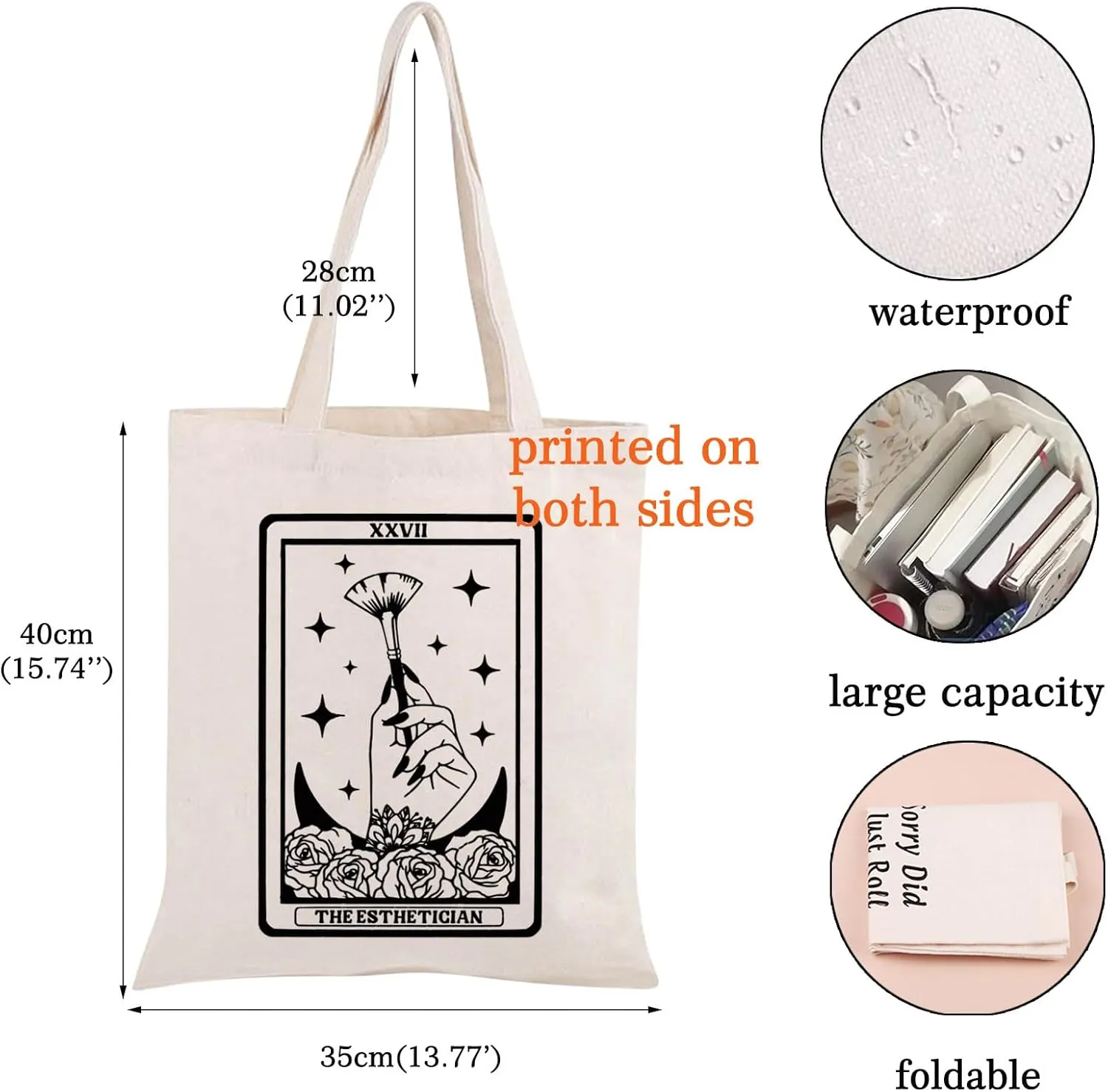 JNIAP Esthetician Cosmetic Bag Skin Care Skin Therapist Makeup Pouch Beautician Cosmetology Graduation Gift Beauty Artist Bag (The Esthetician tote)