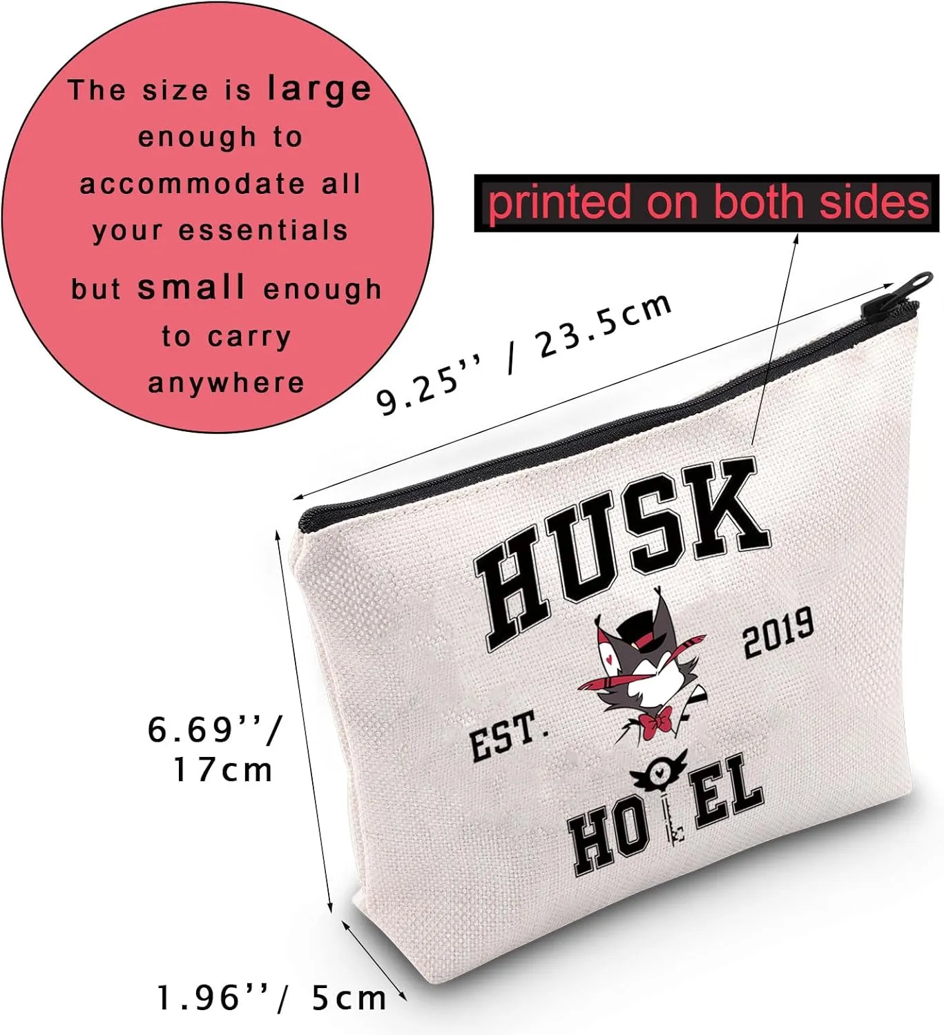 JNIAP Merchs Cosmetic Zipper Bag Dark Comedy Cartoon Gift for Animation Lover (Husk)