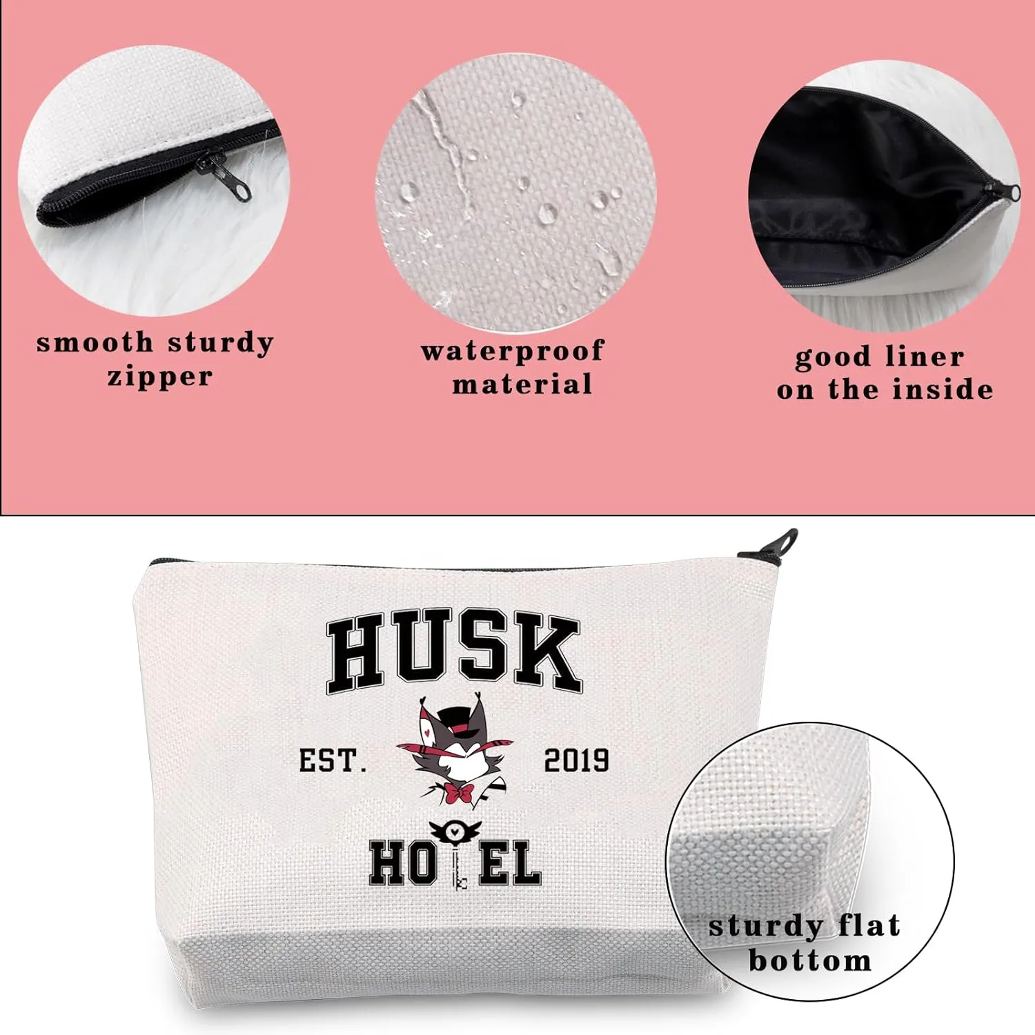 JNIAP Merchs Cosmetic Zipper Bag Dark Comedy Cartoon Gift for Animation Lover (Husk)