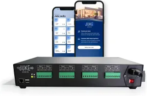 Juke-8: 8 Zone Multi-Room Amplifier | Stream Wirelessly via Airplay 2, Spotify Connect, Bluetooth, DLNA | App Controlled Audio System
