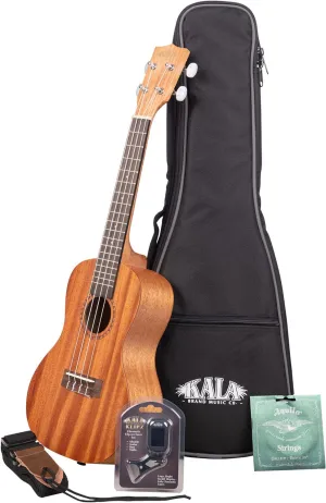 Kala Brand Music Co, 4-String Ukulele, Natural, Concert (KA-15C-BNDL)