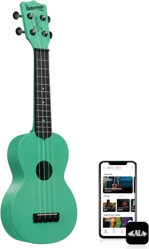 Kala Brand Music Co. The Waterman Beach Collection, 4-String Ukulele, Right, Sea Foam Green, Soprano (KA-WMS-GN-S)