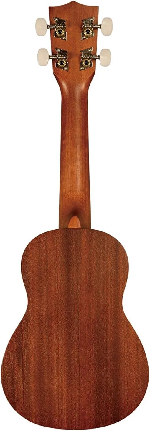 Kala KA-15S-H1 Satin Mahogany Soprano Ukulele - Hawaiian Islands Bundle with Hard Case, Tuner, Strap, Austin Bazaar Instructional DVD, and Polishing Cloth