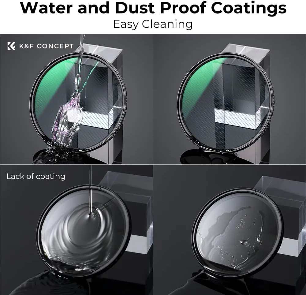K&F Concept 77mm Bue Streak Effect Lens Filter (2mm) Anamorphic Optical Glass Light Flare Effect Filter for Camera Lens