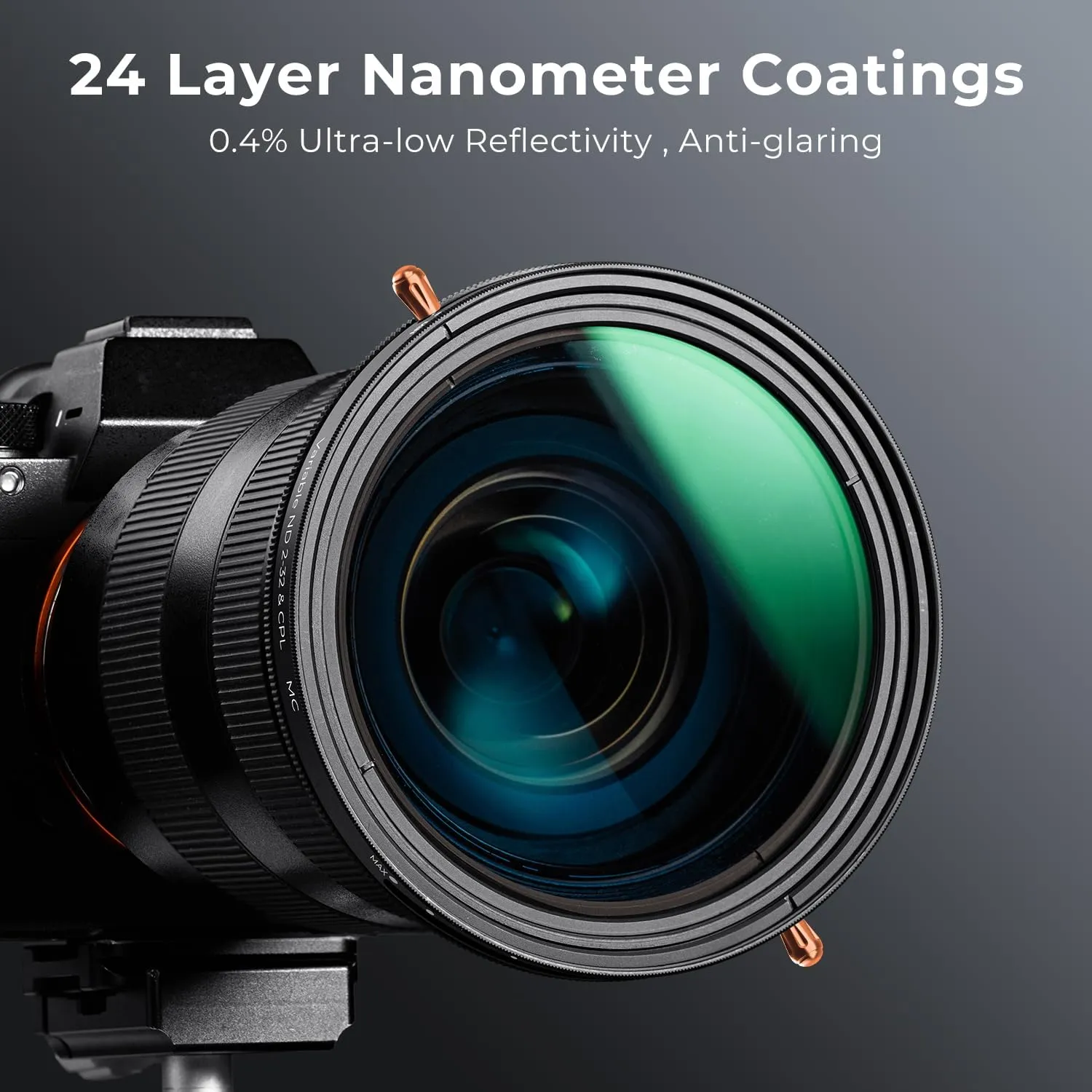K&F Concept 82mm Variable Fader ND2-32 ND Filter and CPL Circular Polarizing Lens Filter in 1 for Camera Lens Waterproof Neutral Density Polarizer Filter (Nano-D Series)