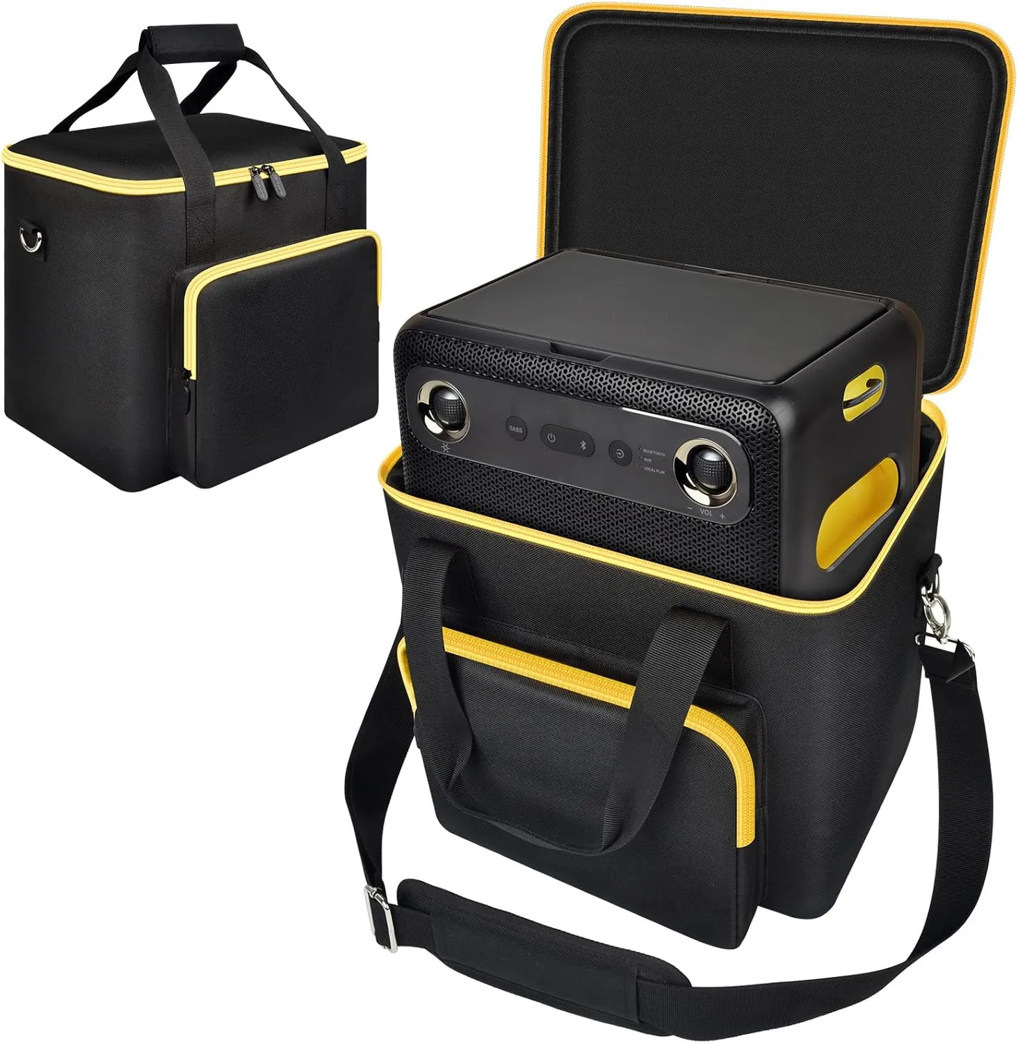 Karaoke Machine Bag Compatible with Ikarao Break X2 Smart Professional Singing System, Portable Storage Case for Karaoke Speaker with 2 Wireless Microphones for Kids&Adults - Black