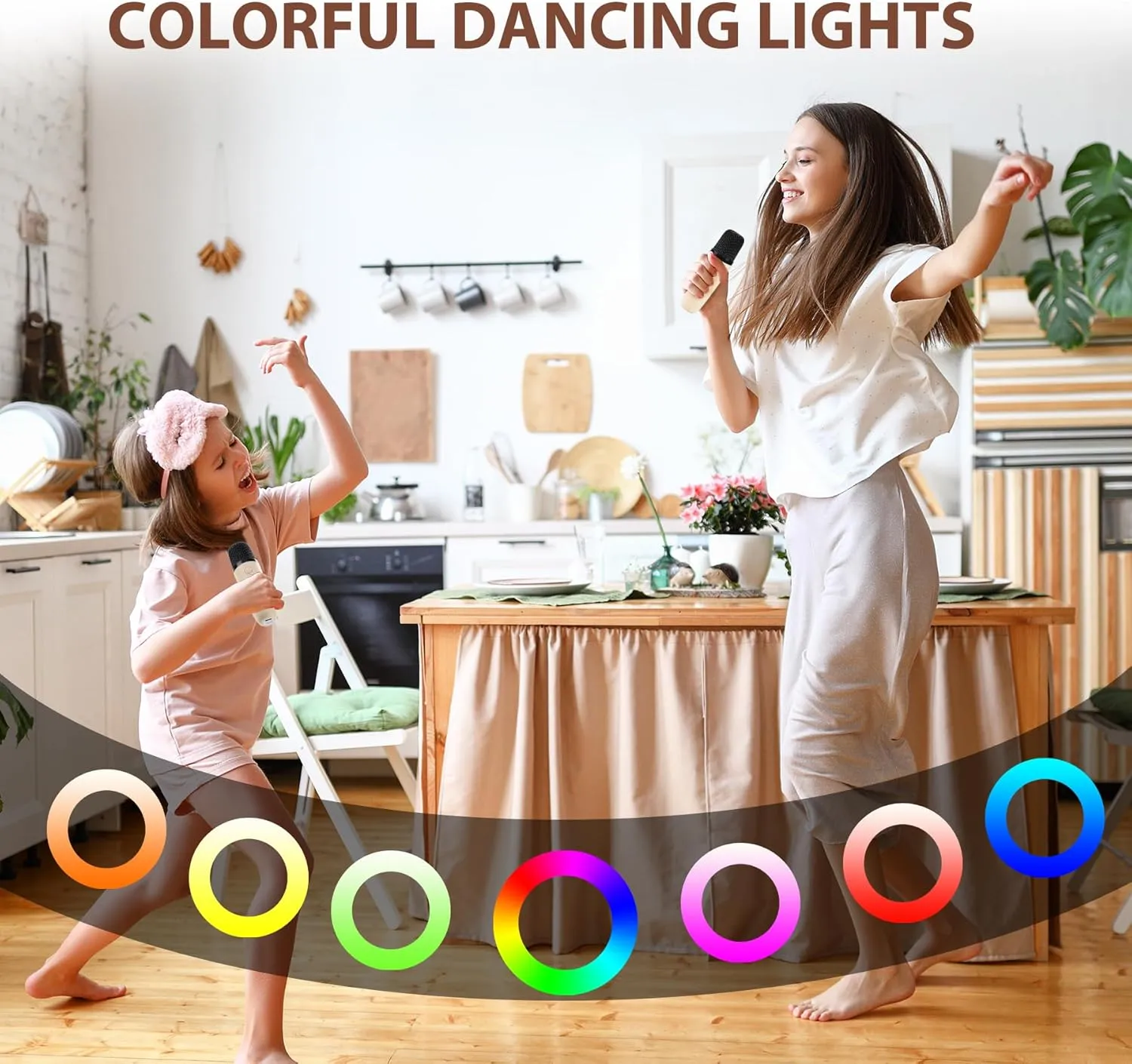 Karaoke Machine for Kids, Toys for 3-12 Years Old Girls Gifts, Kids Karaoke Microphone Machine Toy, Best Fun Christmas Birthday Gifts for 5 6 7 8 9 10 11 Years Teens Girl Boys Beige 2 Mic