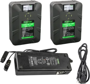Kastar 2-Pack Battery and Dual D-Tap Charger Compatible with DSR-570WSP DSR-570WSPL/2 DSR-600PL DSR-650WSPL DSR-70 DSR-70A DSR-70AP (Portable Editing Recoder) Camera