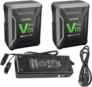 Kastar 2-Pack Battery and Dual D-Tap Charger Replacement for DNW-A25 DNW-A25P DNW-A25WS DNW-A25WSP (Portable Recorder) DNW-A28 DNW-A28P (Betacam SX Recorder) DSR-1 DSR-250 DSR-250P Camera