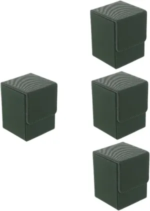 KESYOO 4pcs Reliable Playing Card Holder Compact Pu Cards Storage Box Scratch Abrasion Resistant Organizer for Easy Carrying Safe Storage for Collectors
