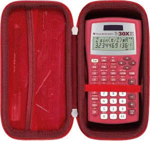 Khanka Hard Travel Case Replacement for Texas Instruments TI-30XIIS Scientific Calculator, Case Only (Red)