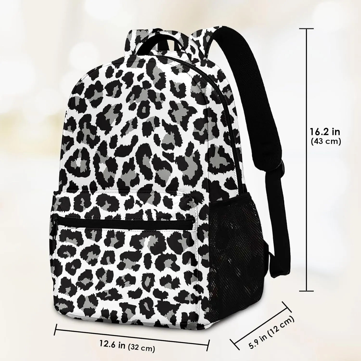 Kids Backpack for Teens Girls Boys, Leopard Cheetah African Retro Animal Skin Water Resistant Child Bookbag School Bag with Adjustable Padded Straps