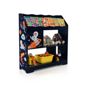 Kids Toy Storage Organizer with Book Shelf and Storage Cabinet-Navy - Color: Nav