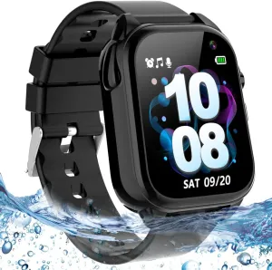 Kids Waterproof Smart Watch for Boys Girls Ages 3-12 Learning Toys with 26 Games Camera Video 1.44" Touchscreen Music Player Alarm Clock Flashlight Pedometer Toddler Watches Easter Basket Stuffer Gift