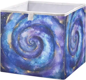 Kigai Magic Nebula Cube Storage Bins - 11x11x11 inch Large Foldable Storage Basket Fabric Christmas Theme Basket Shelves Closet Organizer for Toys, Books, Home Decor