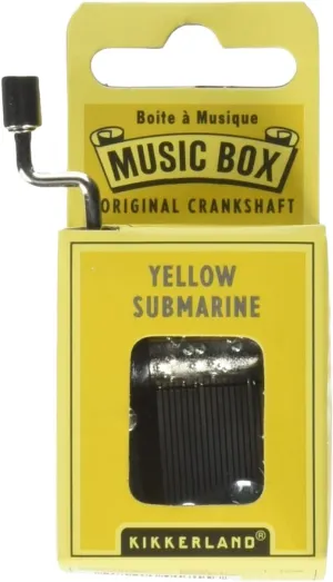 Kikkerland Yellow Submarine Crank Music Box