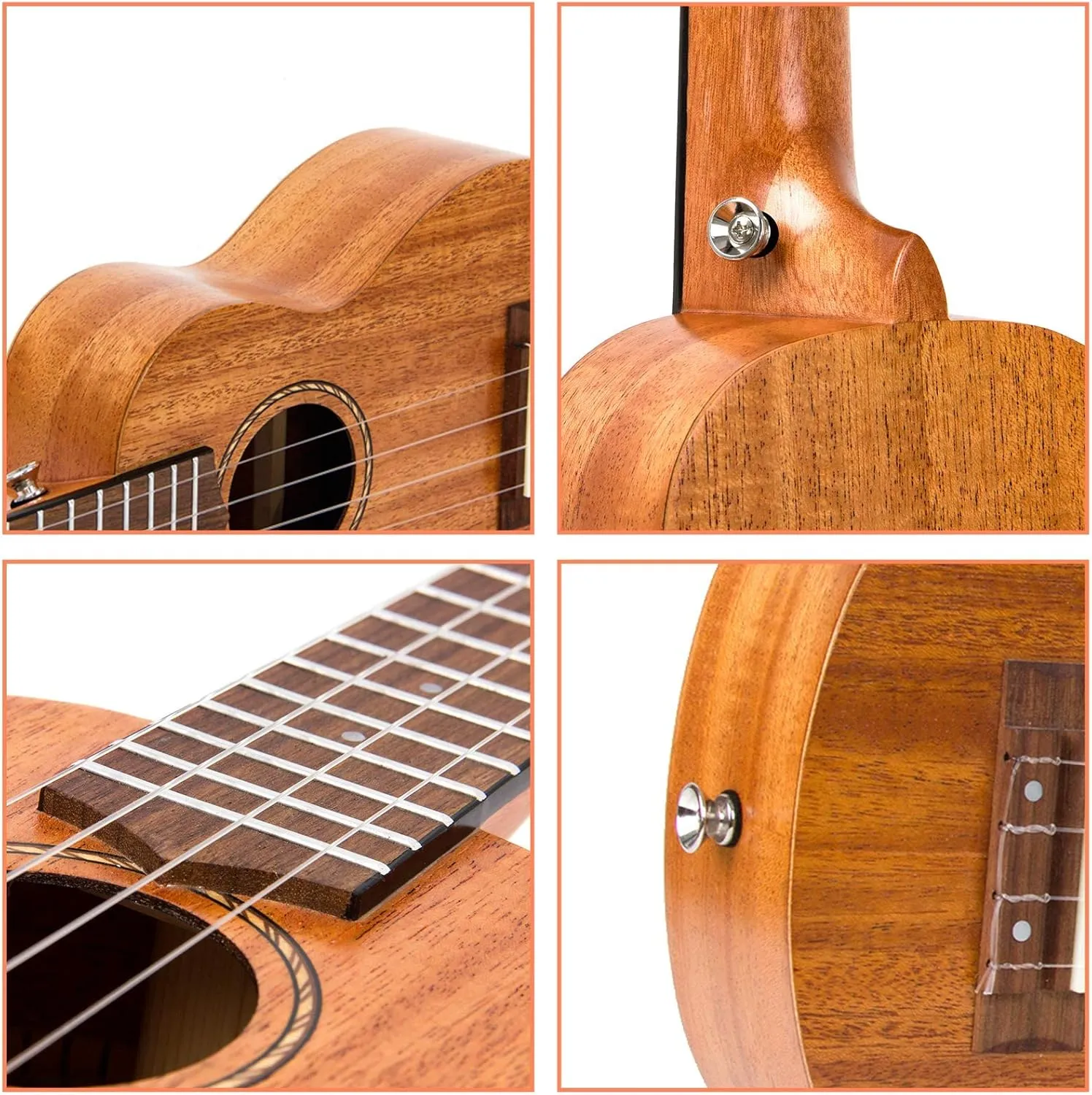 Kmise Professional Ukulele for Adult Beginner, Free Online Lesson 23 inch Concert Mahogany Ukelele with Kids Ukele Bundle Starter Kit Gig Bag Case, Strap, Tuner, Nylon Strings, Book, Uke Gift Choice