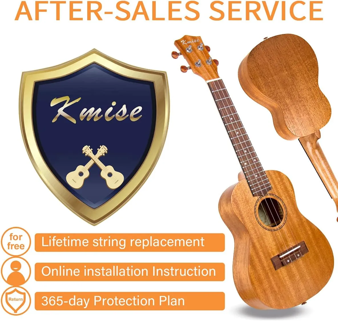 Kmise Professional Ukulele for Adult Beginner, Free Online Lesson 23 inch Concert Mahogany Ukelele with Kids Ukele Bundle Starter Kit Gig Bag Case, Strap, Tuner, Nylon Strings, Book, Uke Gift Choice