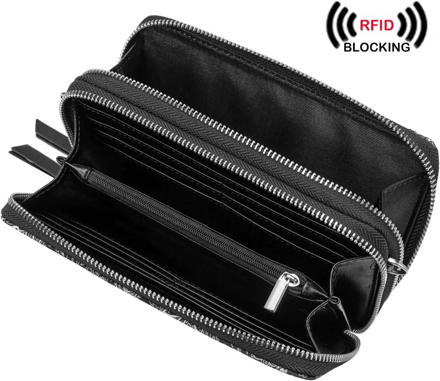 Lanyani RFID Crossbody Wallet Wristlet Purse with Phone Pocket For Women Vegan Leather