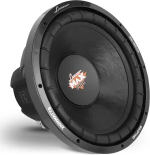 Lanzar 15in Car Subwoofer Speaker - Black Non-Pressed Paper Cone, Stamped Plastic Basket, Dual 4 Ohm Impedance, 2000 Watt Power and Foam Edge Suspension for Vehicle Audio Stereo Sound System - MAXP154D