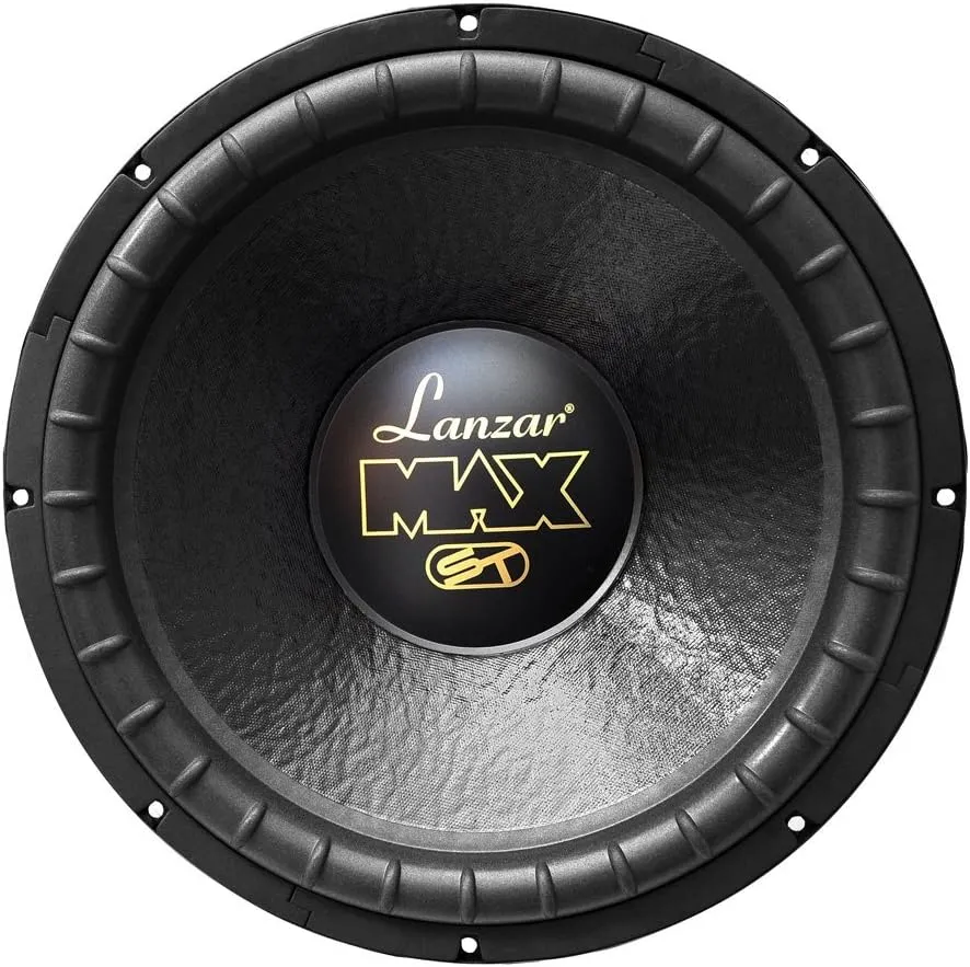 Lanzar 15in Car Subwoofer Speaker - Black Non-Pressed Paper Cone, Stamped Steel Basket, Dual 4 Ohm Impedance, 1200 Watt Power and Rubber Suspension for Vehicle Audio Stereo Sound System - MAX15D