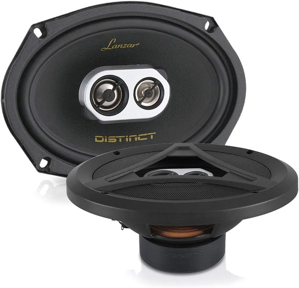 Lanzar 3-Way Universal Car Stereo Speakers - 200W 5” x 7” / 6” x 8” Universal OEM Quick Replacement Component Speakers Vehicle Door/Side Panel Mount Compatible, Pro Audio Car Speakers DCT6.93 (Pair)