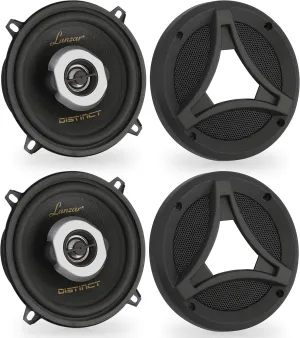 Lanzar Distinct 5.25” -in. Car Stereo Speaker Pair | 2-Way Pro Audio Component Speakers | Universal OEM Replacement | 160 Watt MAX (DCT5.2)