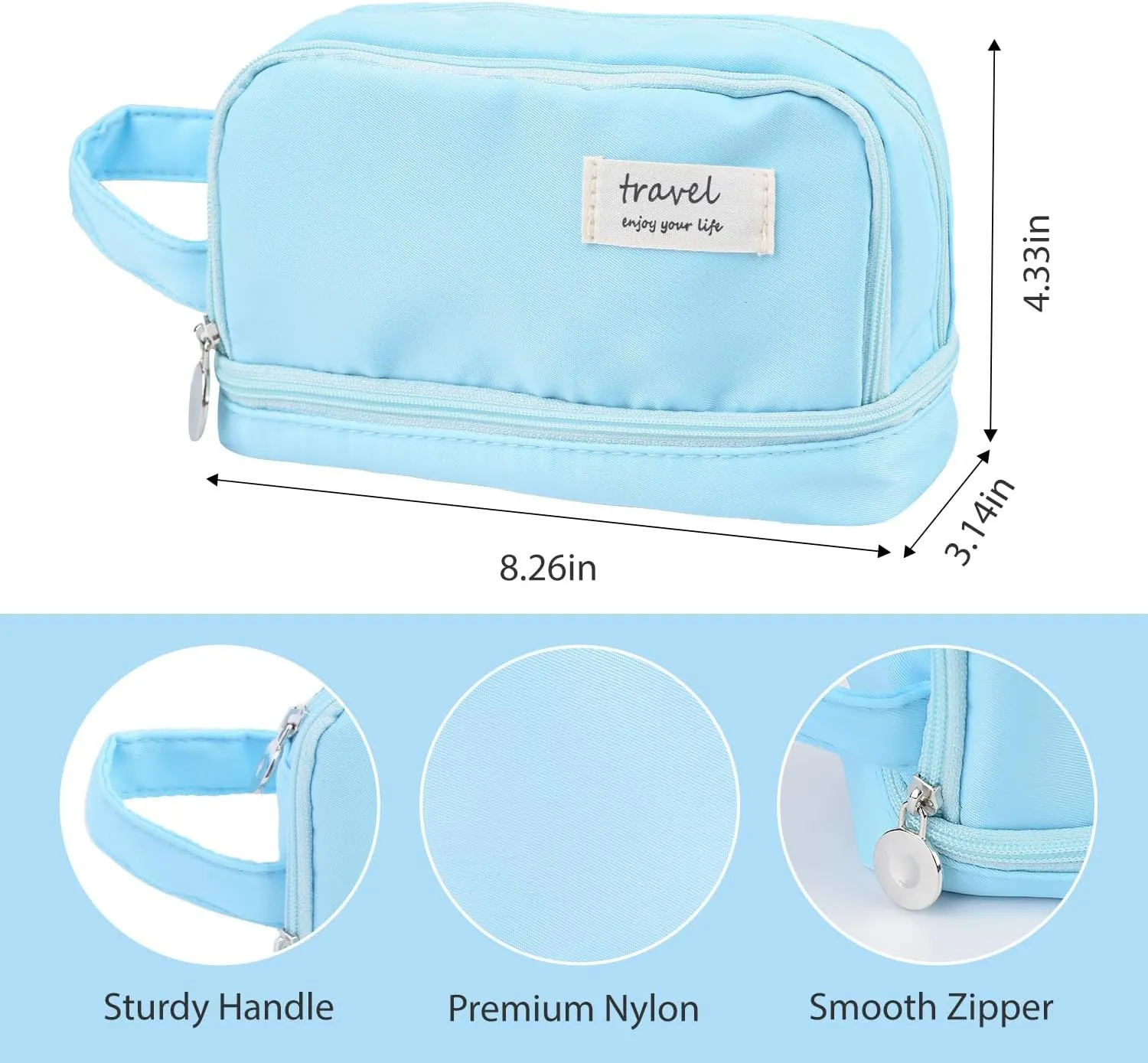Large Capacity Pencil Case, Pen Bag, Stationery Storage Kit, Multiple Compartments, Office Travel Pouch, Arts and Crafts Supplies Organizer (DARK BLUE)