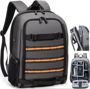 Large Size 23L Camera Backpack Photography Camera Bag, Compatible with Camera DSLR, 15.6'' Laptop, Tripod (Grey-3)