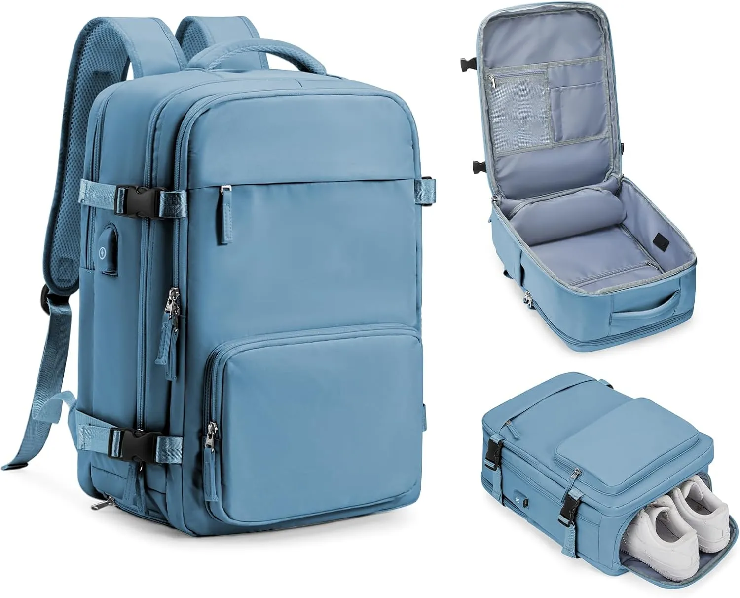 Large Travel Backpack for Women Men, Waterproof Carry on Backpack for Flight Approved, Mochila de Viaje Personal Item Luggage Backpacks with Shoce Compartment, Bulto de Viaje Tiktok Backpacks