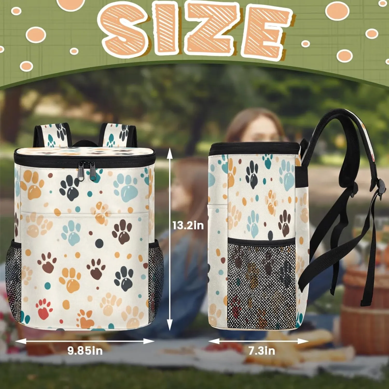 Large Waterproof Insulated Cooler Backpack, Leak Proof Backpack 30 Cans, Lightweight Cooler Bag for Camping