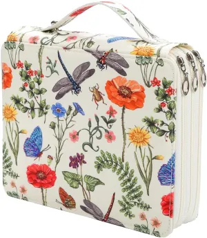 Lbxgap Portable Colored 120 Slots Pencil case Organizer with Printing Pattern for Watercolor Pencils, Pencil Case Organizer for Artist