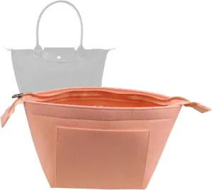 Lckaey Bag Insert Wallet Organizer for le pliage tote handle bag small insert With Zipper1014pink-S