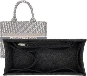 Lckaey bag organizer for book mini tote bag woman felt insert bag organizer 2008Darkgrey -Small