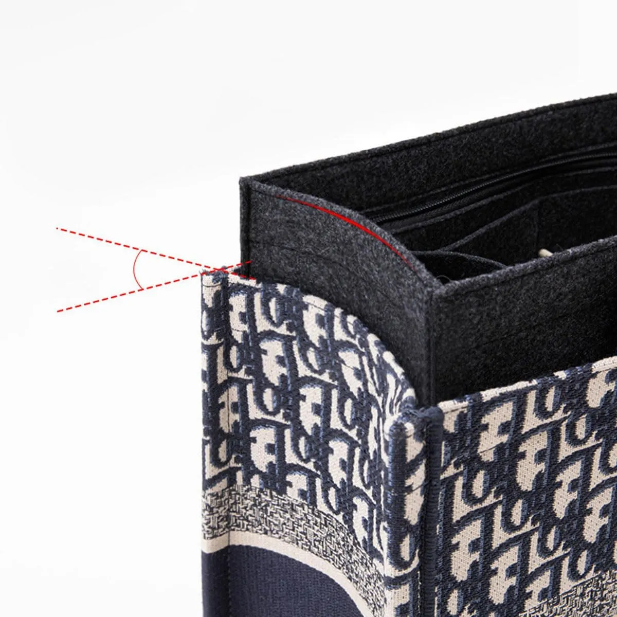Lckaey bag organizer for book mini tote bag woman felt insert bag organizer 2008Darkgrey -Small