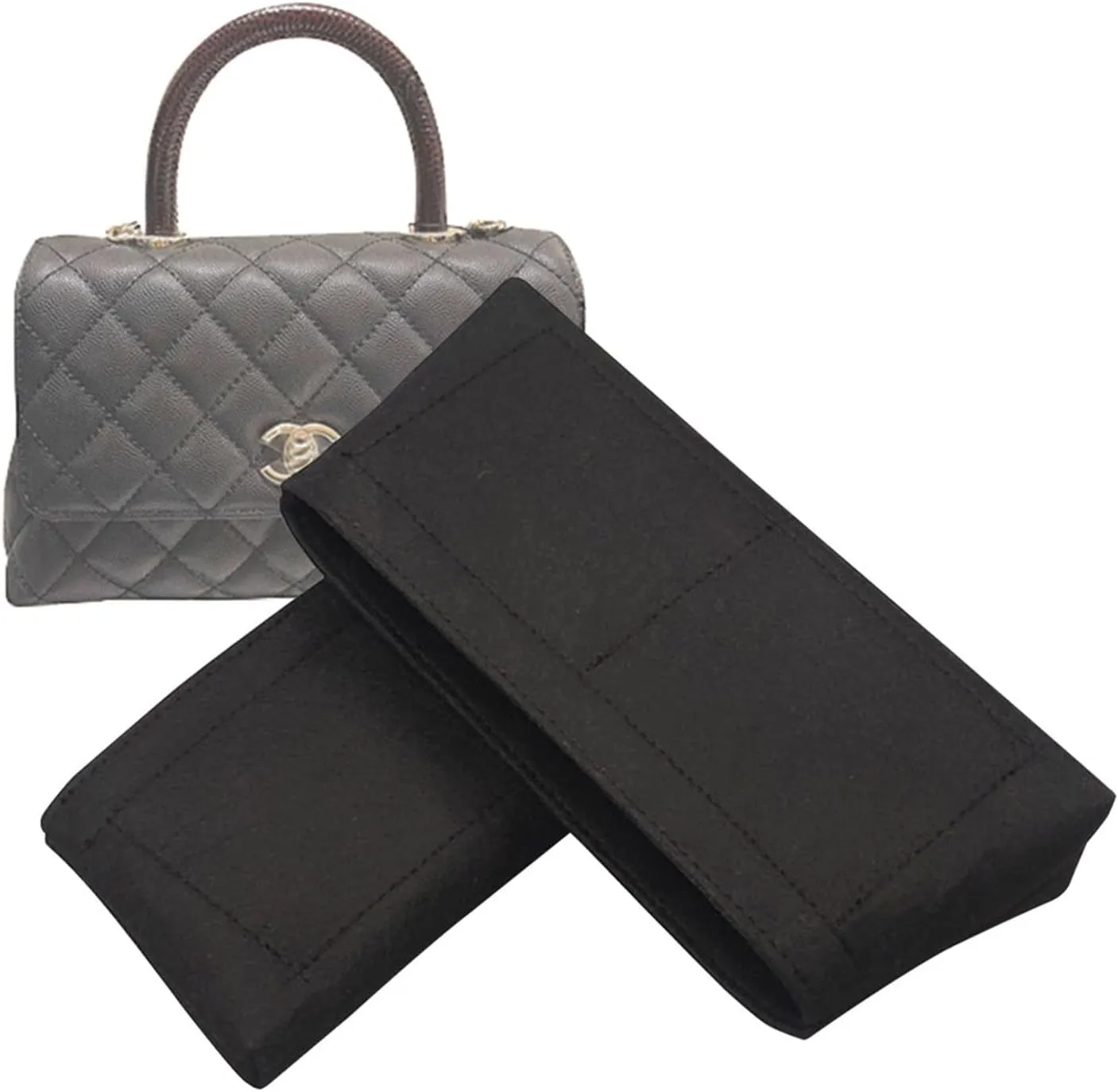 Lckaey Bag Organizer For coco handle large bag organizer Felt insert 2020black-L