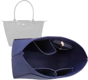 Lckaey Bag Organizer for le pliage tote large organizer insert Handbags Folding Tote Bag Inside 1014navyblue-L