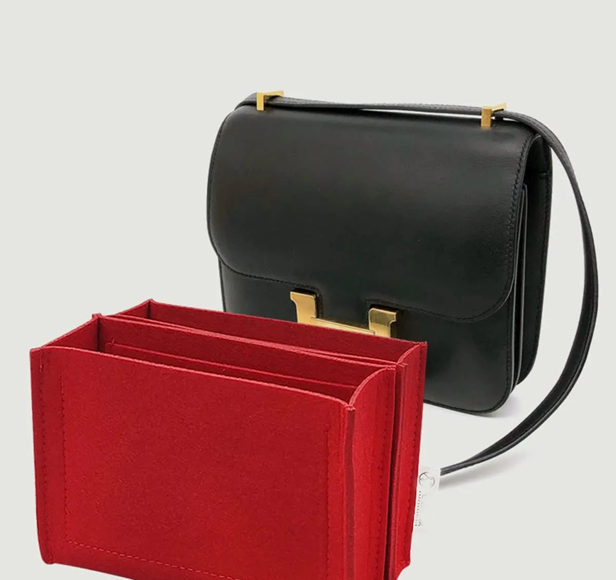 Lckaey Felt Insert Purse Organizer for Constance 24 Bag Organizer，hermes constance insert 2033red-M