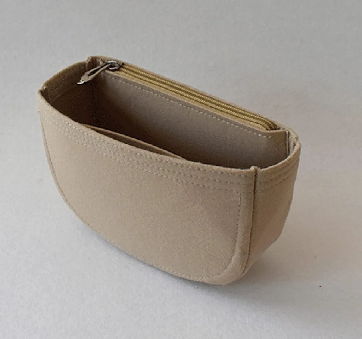 Lckaey Felt Insert Purse Organizer for saddle bag bobby liner bag handbag storage bag2045beige-L