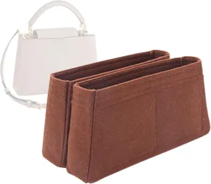 Lckaey handbag Organizer for louis vuitton capucines bag CAPUCINES bag insert 2093coffee-M
