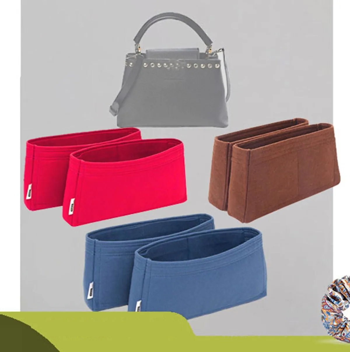 Lckaey handbag Organizer for louis vuitton capucines bag CAPUCINES bag insert 2093coffee-M