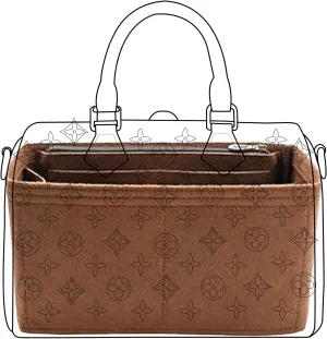 Lckaey handbag organizer for speedy 25 organizer insert Tote Bag and hand bag protector Y073Coffee-M