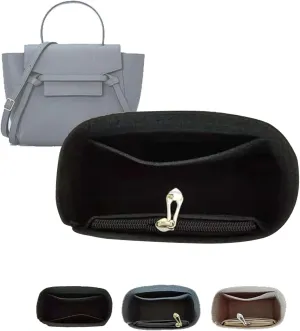 Lckaey Purse Organizer insert for celine nano belt MINI bag pico nano catfish liner For Celine Organizer 2092Black