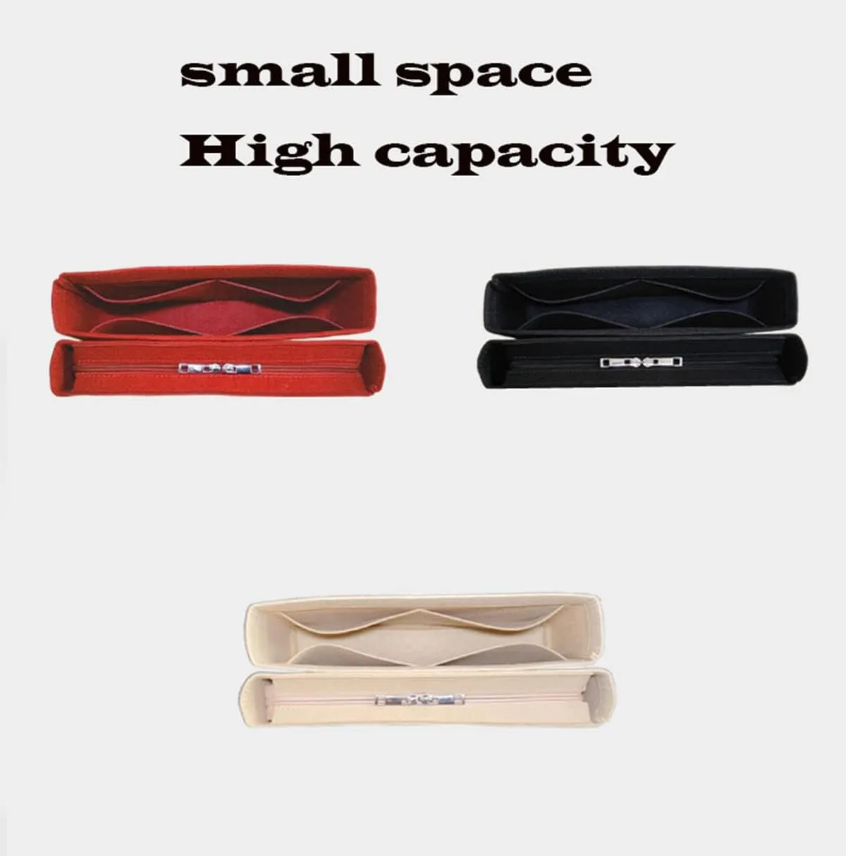Lckaey Purse Organizer Insert for GST handbag liner bag lined storage felt Insert 2pcs 2018Claret-GST