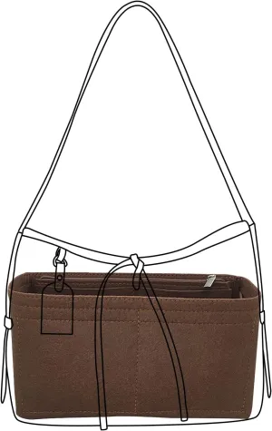Lckaey tote Organizer Insert for Handbags&Tote Felt Bag for carryall golf cart parts bag Y076Coffee-L