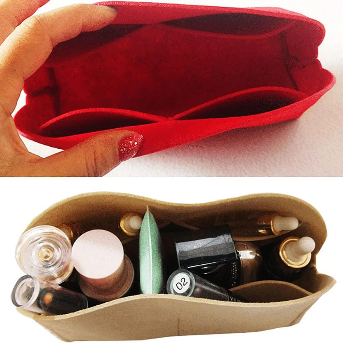 Lckaey Women Alma Organizer Bag for Alma BB PM MM insert Felt Purse Organizer 1004red-XL（NLMA-PM
