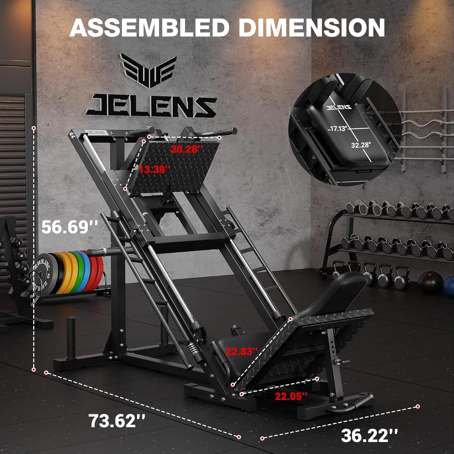 Leg Press Hack Squat Machine, Leg Machine for Home Gym with Linear Bearing, L11 Professional Adjustable Leg Exercise Machine, Lower Body Special, Leg Machine