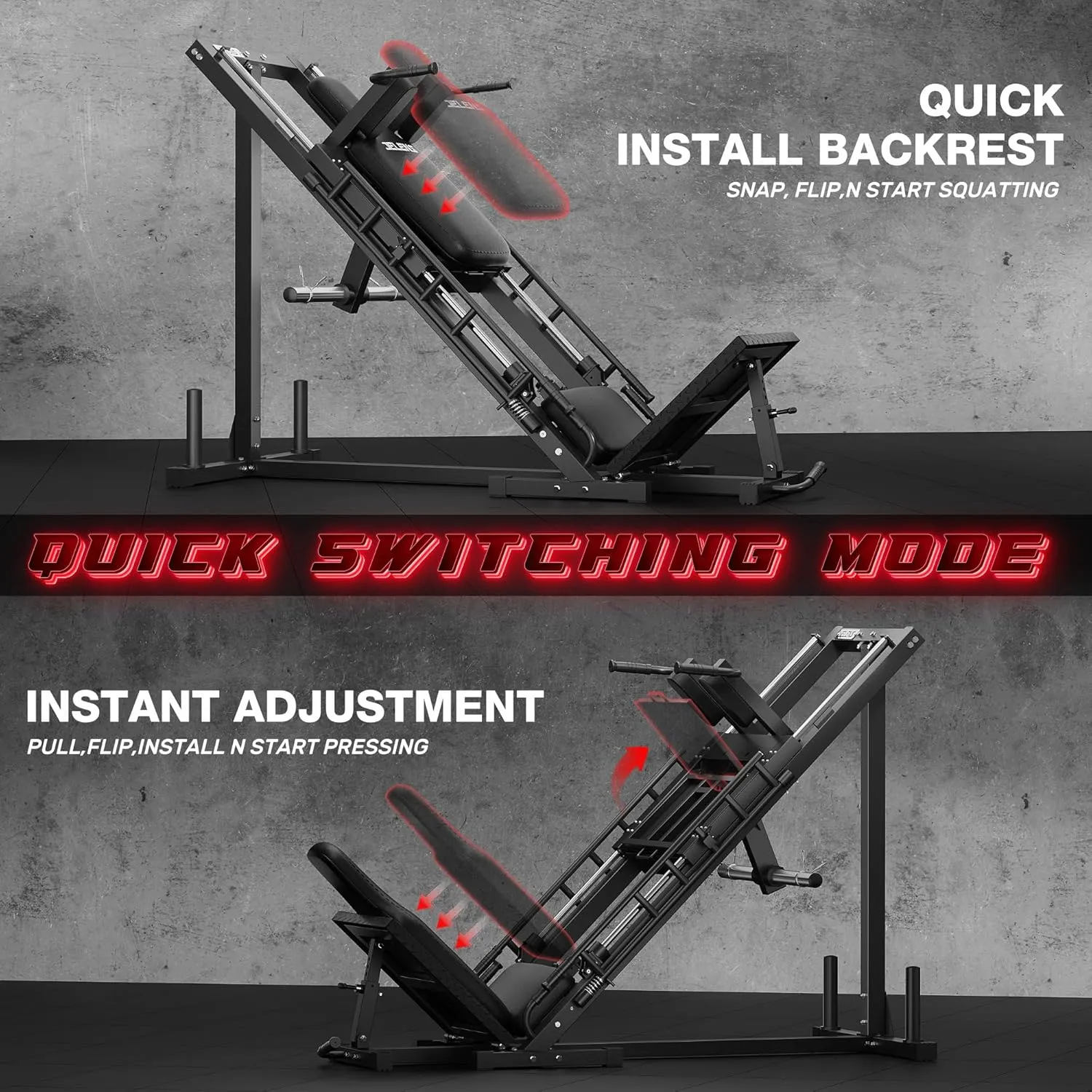 Leg Press Hack Squat Machine, Leg Machine for Home Gym with Linear Bearing, L11 Professional Adjustable Leg Exercise Machine, Lower Body Special, Leg Machine